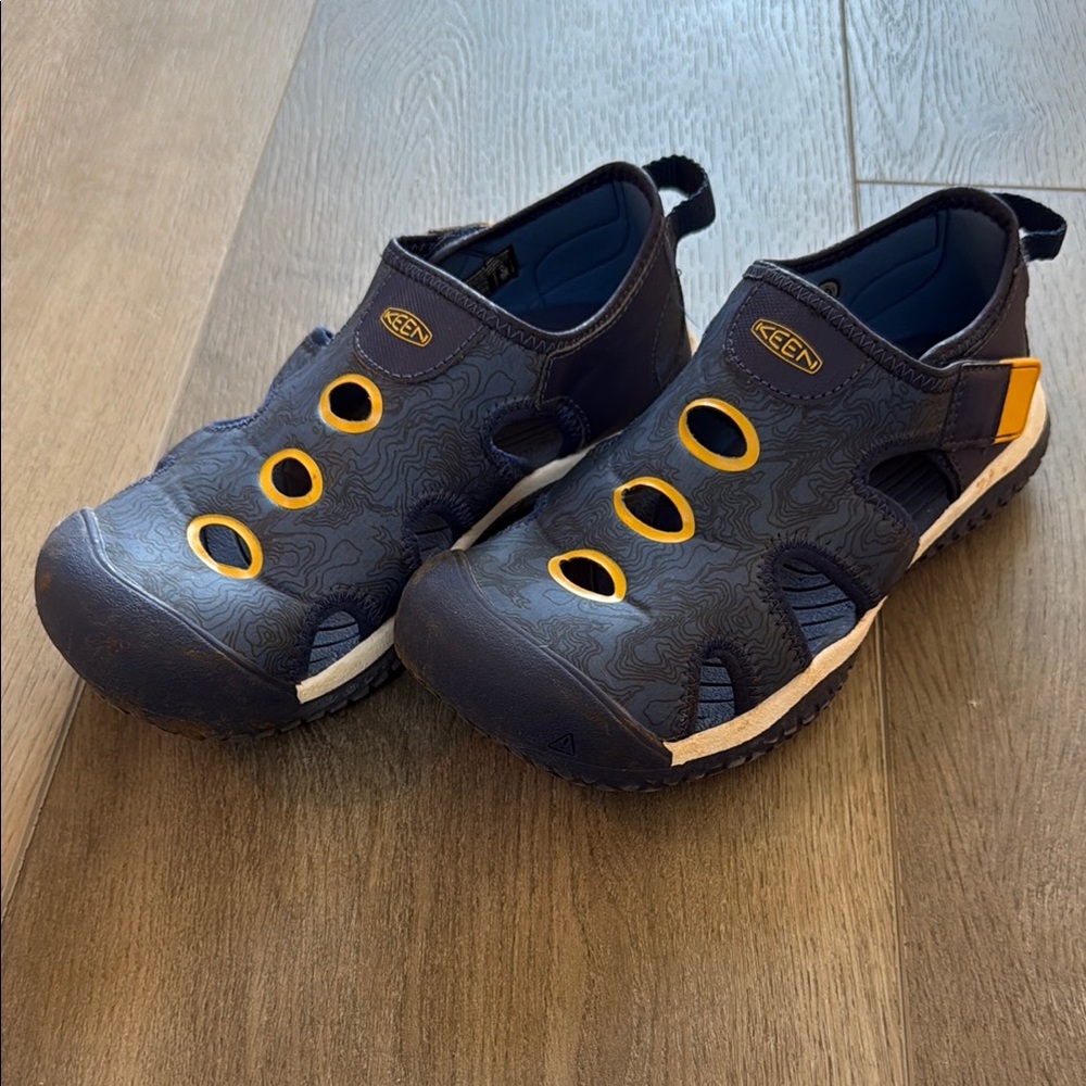 Keen Blue and Yellow Sandals with Protective Toe Cap